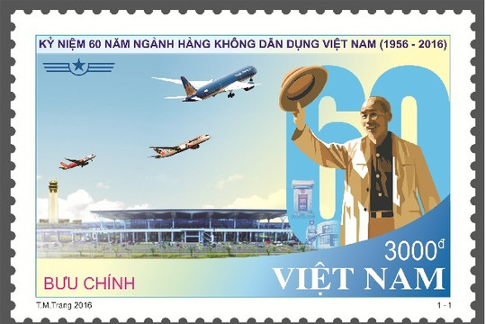  Bộ tem kỷ niệm 60 năm thành lập ngành hàng không dân dụng Việtt nam, đơn giản và giàu ý nghĩa 