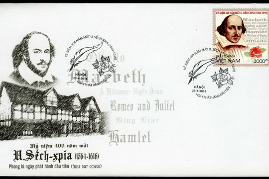  Việt Nam phát hành tem bưu chính hào cùng nhiều hoạt động trên thế giới kỷ niệm 400 năm mất của William Shakespeare 