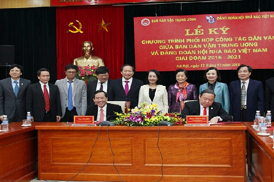  Phối hợp công tác dân vận giữa Ban Dân vận Trung ương và Đảng đoàn Hội Nhà báo Việt Nam giai đoạn 2016-2021 