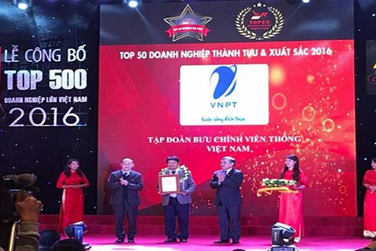  VNPT xếp thứ 7 trong 500 doanh nghiệp lớn nhất Việt Nam 2016 