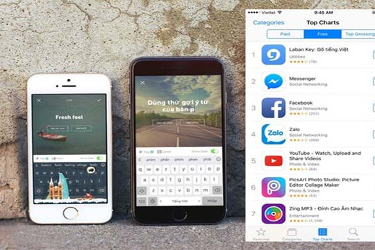  Bộ gõ tiếng Việt Laban Key đứng đầu bảng xếp hạng App Store 