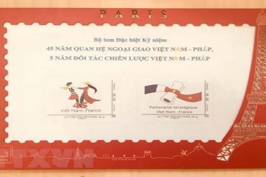  Phát hành bộ tem kỷ niệm 45 năm quan hệ Việt-Pháp 