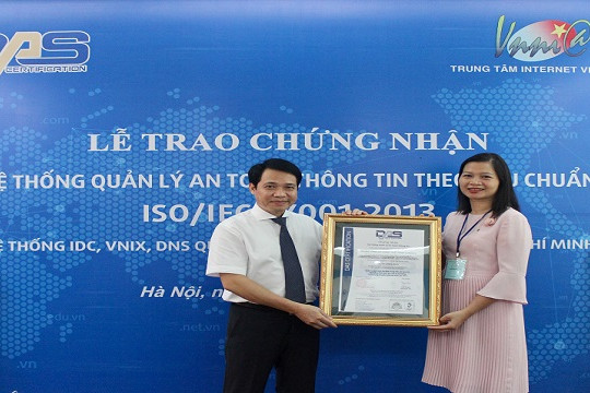  VNNIC mở rộng phạm vi chứng nhận quản lý ATTT theo chuẩn ISO/IEC 27001:2013 