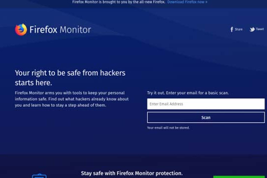  Trình duyệt Firefox sẽ thông báo nếu email người dùng bị hacker đánh cắp 