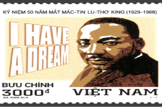  Bộ tem “Kỷ niệm 50 năm mất Mác-tin Lu-thơ King (1929 - 1968)” 