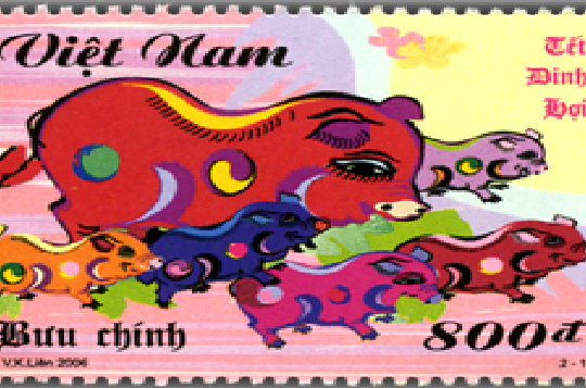  Hình ảnh tem Tết năm Hợi của Việt Nam và số nước 