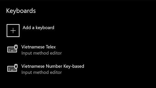  Microsoft đã tích hợp bộ gõ tiếng Việt vào Windows 10 19H1 Update. 