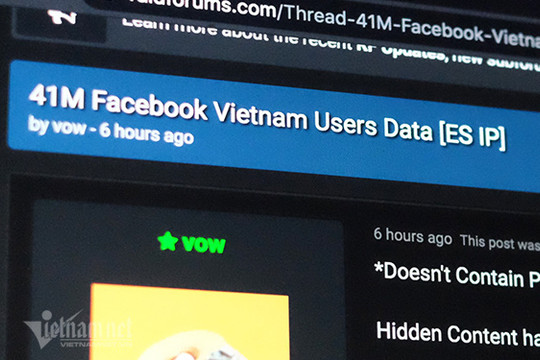 Lộ thông tin tài khoản 41 triệu người dùng Facebook Việt Nam?
