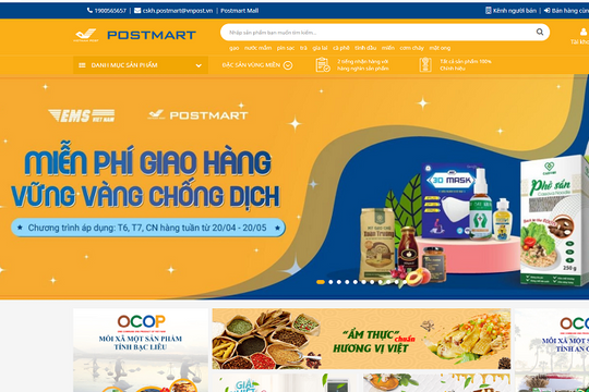 Sàn TMĐT Postmart.vn ưu tiên hiển thị sản phẩm phòng dịch, miễn 100% cước chuyển phát