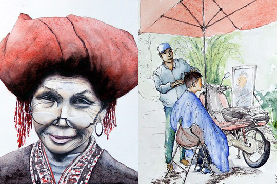 Bộ tranh "đẹp quá Việt Nam ơi" được vẽ bởi họa sĩ người Pháp, cộng đồng mạng quốc tế thích thú ngắm nhìn một nơi bình dị, an yên nhưng rất tươi đẹp