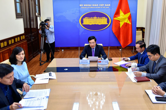 Phó Thủ tướng, Bộ trưởng Ngoại giao Phạm Bình Minh dự Hội nghị Bộ trưởng Ngoại giao trực tuyến G20