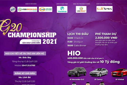 G20 Championship 2021: Giải đấu hấp dẫn ngay sau Tết Nguyên đán