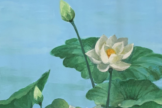 Butta tặng 108 bức tranh Sen tri ân người yêu mến Phật giáo