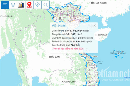 Số hóa bản đồ Việt Nam với các dữ liệu thống kê về dân số, xã hội
