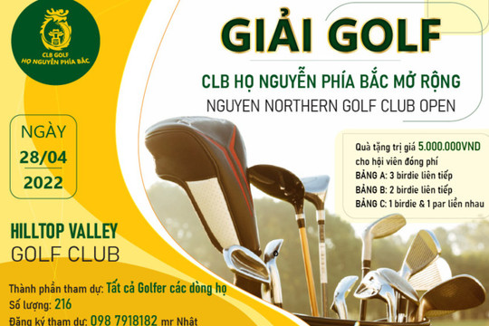 Giải CLB Golf Họ Nguyễn phía Bắc Mở rộng lần thứ 2