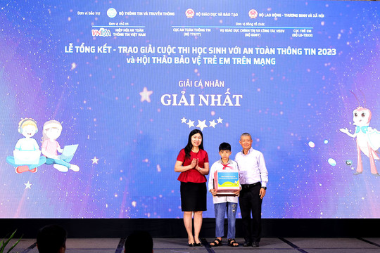 3 học sinh tỉnh Quảng Bình, Lạng Sơn đạt giải Nhất cuộc thi học sinh với ATTT 2023