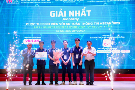 Học viện Kỹ thuật mật mã dành giải Nhất phần thi Jeopady cuộc thi sinh viên với ATTT ASEAN 2023