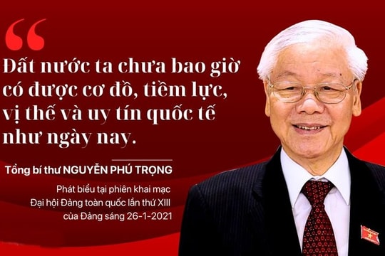 "Đất nước ta chưa bao giờ có được cơ đồ, tiềm lực, vị thế và uy tín quốc tế như ngày nay"