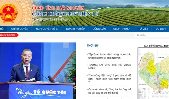 Cổng thông tin điện tử của Thái Nguyên đứng đầu trong các cổng thông tin của địa phương năm 2024