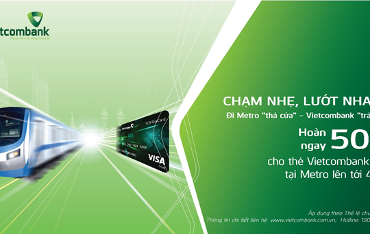 Chào mừng 50 năm Thống nhất đất nước, Vietcombank hoàn 50% vé Metro tới 450.000 VND