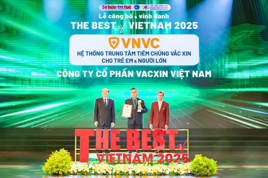 VNVC được vinh danh là thương hiệu uy tín, hệ thống trung tâm tiêm chủng vaccine tốt nhất Việt Nam