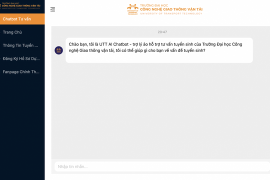 Trường Đại học Công nghệ Giao thông Vận tải: Triển khai hệ thống AI Chatbot hỗ trợ tư vấn tuyển sinh