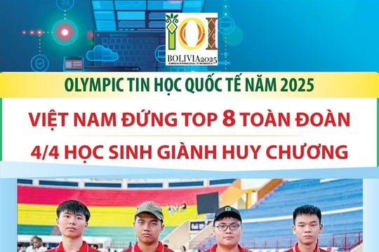 Olympic Tin học quốc tế năm 2025: 4/4 học sinh giành huy chương, Việt Nam đứng Top 8
