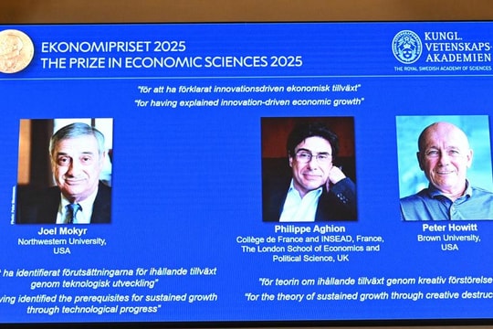 Nobel Kinh tế 2025: Vinh danh ba nhà khoa học giải thích về tăng trưởng kinh tế dựa trên đổi mới