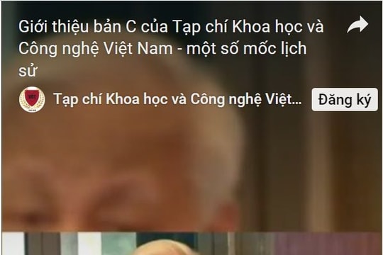 Giới thiệu bản C của Tạp chí Khoa học và Công nghệ Việt Nam - một số mốc lịch sử