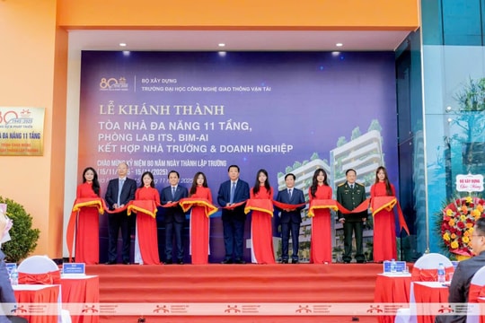 Khánh thành Tòa nhà đa năng 11 tầng, Phòng Lab ITS và Phòng Lab BIM-AI kết hợp Nhà trường - doanh nghiệp