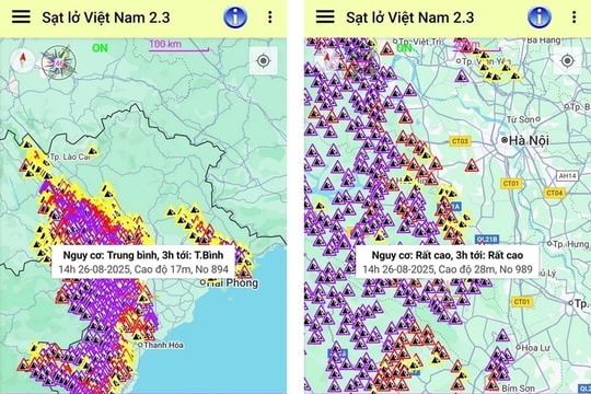 Ứng dụng cung cấp thông tin cảnh báo sạt lở, lũ quét theo thời gian thực