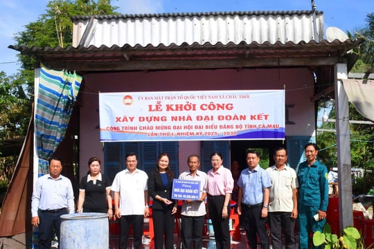 Xã Châu Thới, tỉnh Cà Mau: Khởi công nhà Đại đoàn kết cho hộ gia đình có hoàn cảnh khó khăn tại ấp Trung Hưng 1B