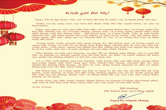 Bộ trưởng Nguyễn Mạnh Hùng tri ân Bố Mẹ các cán bộ Bộ KH&CN