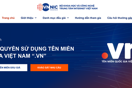 Đấu giá tên miền 2 ký tự ".vn" ngày đầu tiên: Giá trúng cao nhất lên tới 217 triệu đồng