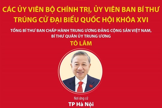 Các Ủy viên Bộ Chính trị, Ủy viên Ban Bí thư trúng cử đại biểu Quốc hội khóa XVI