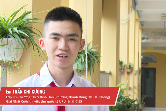 Học sinh Hải Phòng đạt giải Nhất cuộc thi viết thư UPU năm 2026