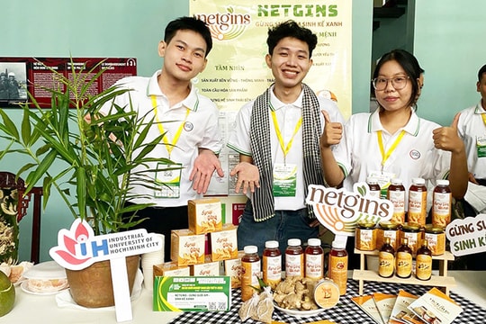 Sinh viên biến bã gừng thành sản phẩm chăm sóc sức khỏe
