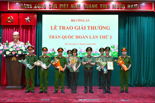 Bộ Công an trao giải thưởng Trần Quốc Hoàn năm 2026 cho 4 công trình khoa học tiêu biểu