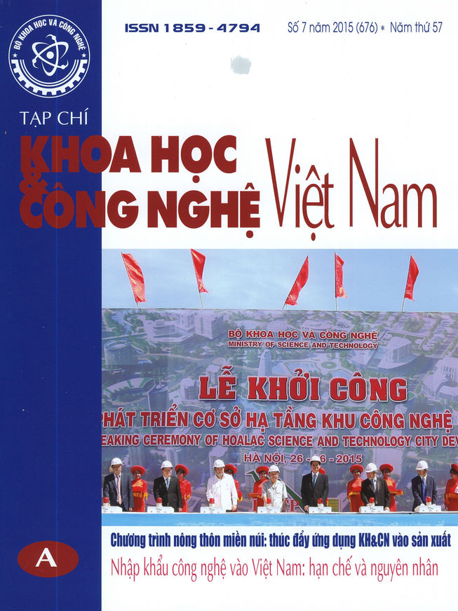 Tạp chí Khoa học và Công nghệ Việt Nam số 7 năm 2015 (676)