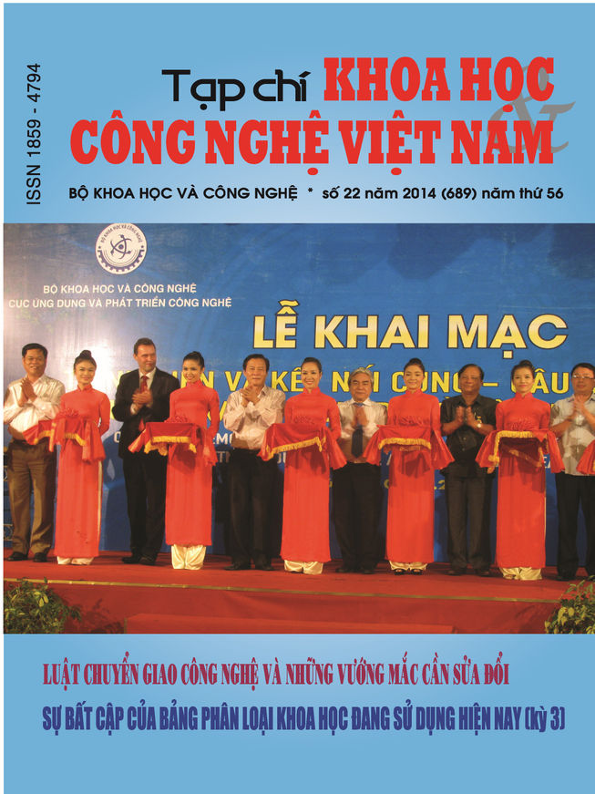 Tạp chí Khoa học và Công nghệ Việt Nam số 22 năm 2014 (689)