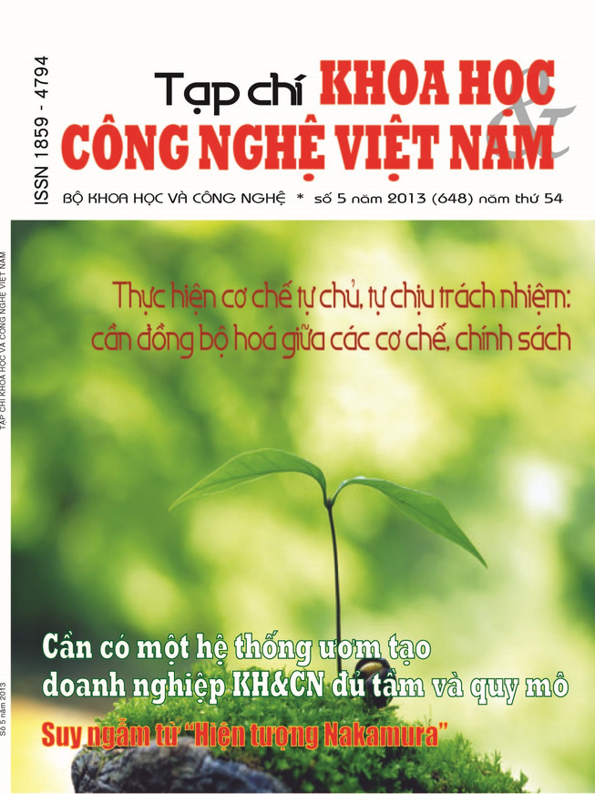 Tạp chí Khoa học và Công nghệ Việt Nam số 5 năm 2013 (648)