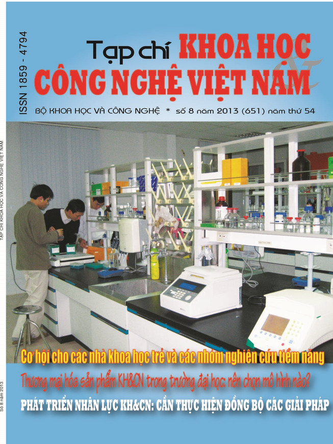 Tạp chí Khoa học và Công nghệ Việt Nam số 8 năm 2013 (651)