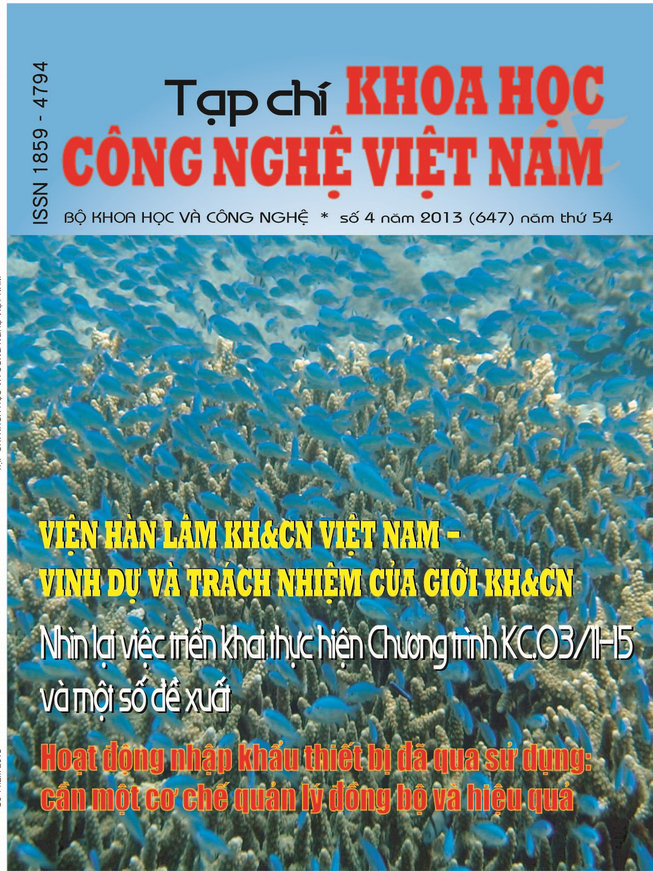 Tạp chí Khoa học và Công nghệ Việt Nam số 4 năm 2013 (647)