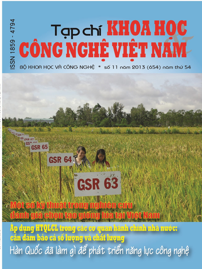 Tạp chí Khoa học và Công nghệ Việt Nam số 11 năm 2013 (654)