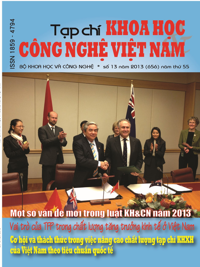 Tạp chí Khoa học và Công nghệ Việt Nam số 13 năm 2013 (656)