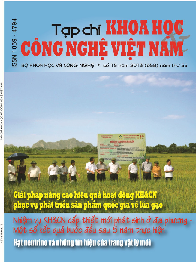 Tạp chí Khoa học và Công nghệ Việt Nam số 15 năm 2013 (658)