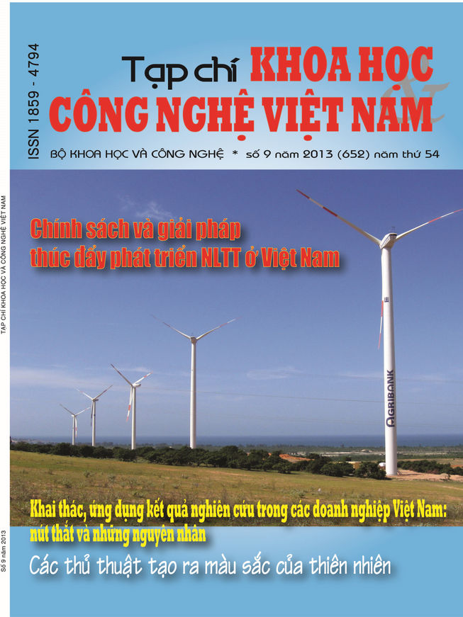 Tạp chí Khoa học và Công nghệ Việt Nam số 9 năm 2013 (652)