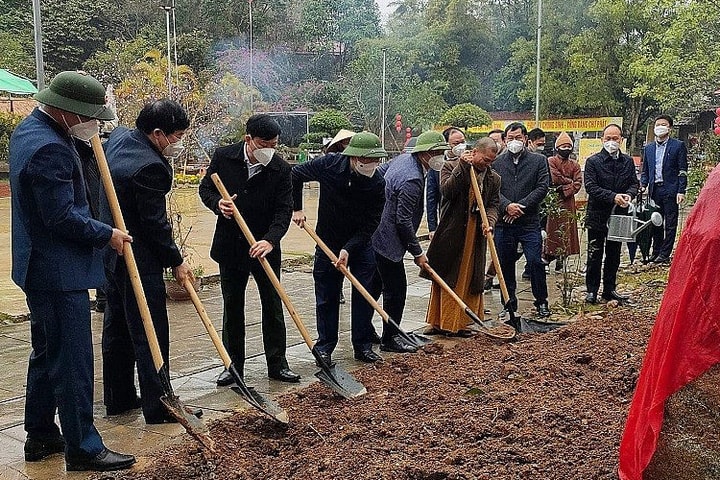  Bắc Giang trồng cây tại quần thể di tích chùa Am Vãi