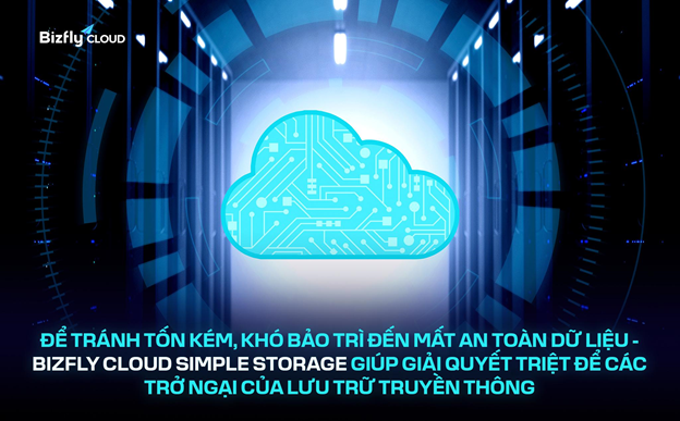 Để tránh tốn kém, khó bảo trì mất an toàn dữ liệu, Bizfly Cloud Simple Storage giúp giải quyết các trở ngại của lưu trữ truyền thống