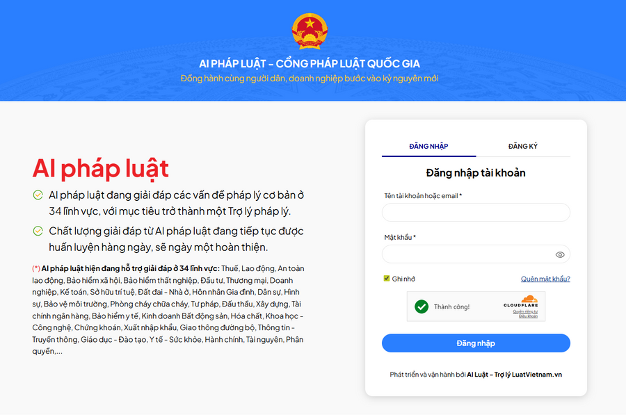 Ứng dụng chính phủ số hiệu quả hơn khi đồng hành cùng công cụ AI pháp luật